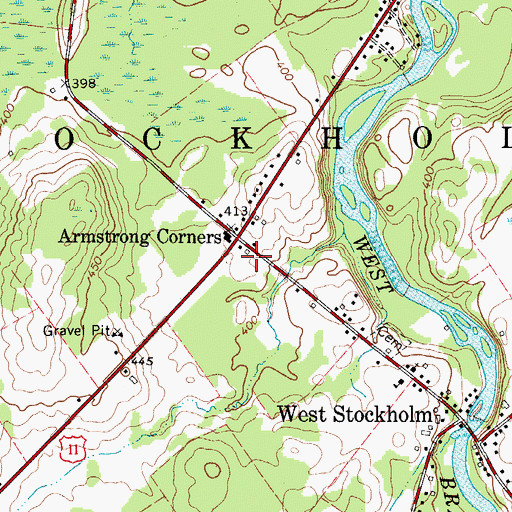 Topographic Map of West Stockholm Fire Department, NY