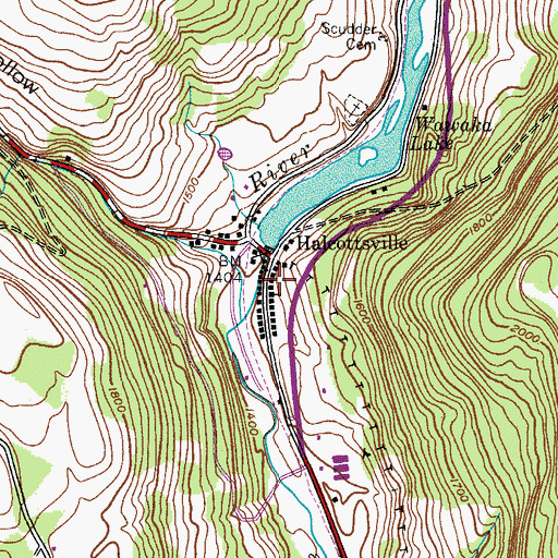 Topographic Map of Halcottsville Fire Department, NY
