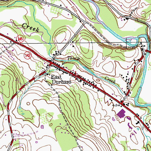 Topographic Map of East Durham Volunteer Fire Company, NY