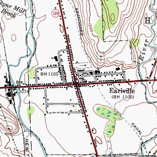 Topographic Map of Earlville Fire Department, NY
