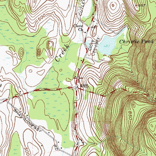 Topographic Map of Union Vale Fire Company Station 2, NY
