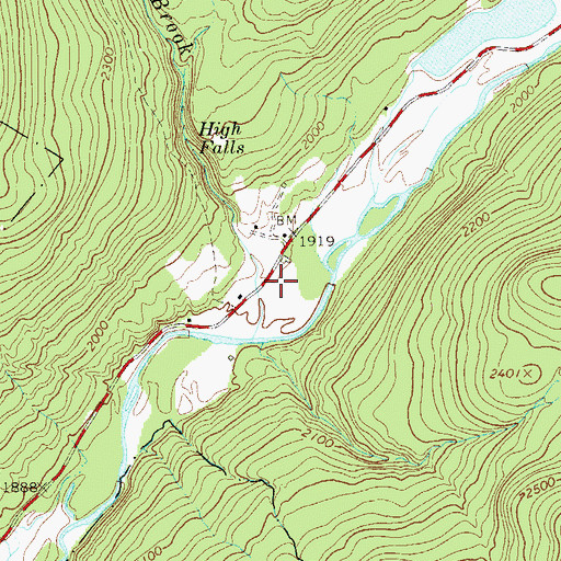 Topographic Map of Claryville Volunteer Fire Department West Branch Substation, NY