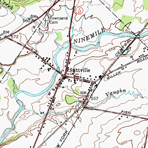 Topographic Map of Stittville Fire Department, NY