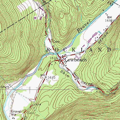 Topographic Map of Beaverkill Valley Fire Department, NY