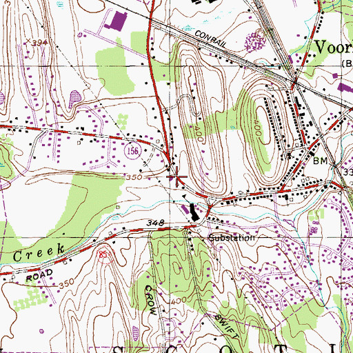 Topographic Map of Voorheesville Volunteer Fire Department, NY