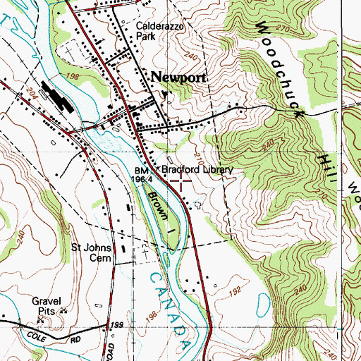 Topographic Map of Newport Volunteer Fire Department, NY