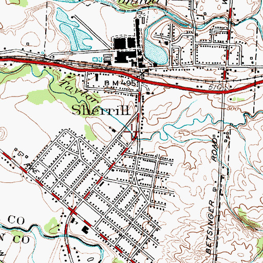 Topographic Map of Sherrill - Kenwood Volunteer Fire Department, NY