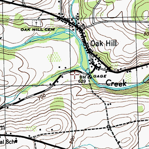Topographic Map of Oak Hill Durham Volunteer Fire Company, NY