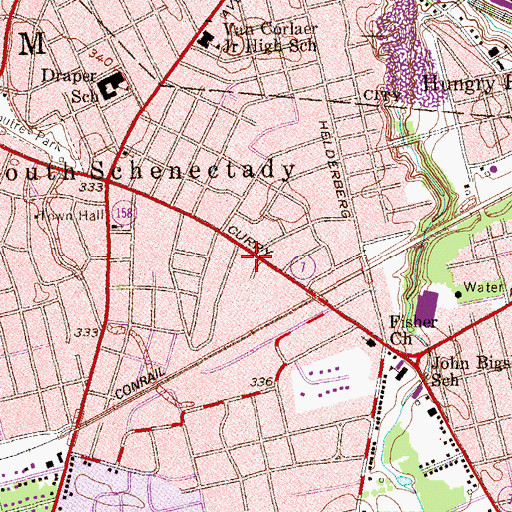 Topographic Map of Rotterdam Fire District 2, NY