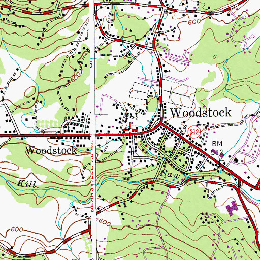 Topographic Map of Woodstock Fire and Rescue Department, NY