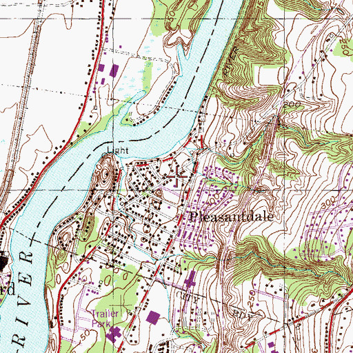 Topographic Map of Pleasantdale Fire District 5, NY