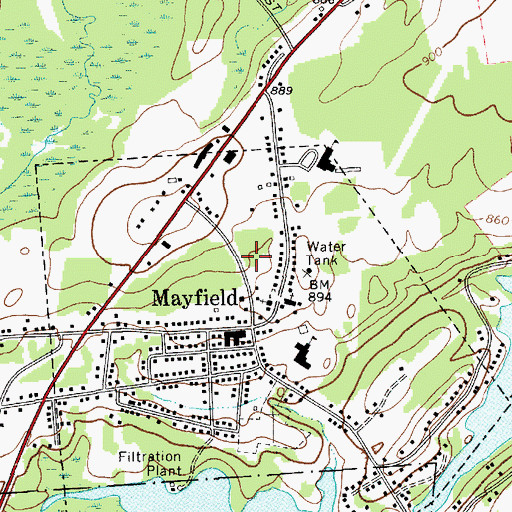 Topographic Map of Mayfield Fire District 2, NY