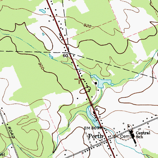 Topographic Map of Perth Volunteer Fire Company, NY
