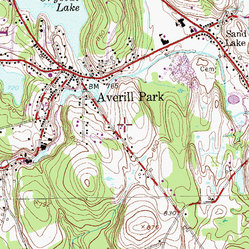 Topographic Map of Averill Park Sand Lake Fire Department, NY