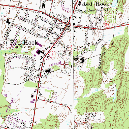 Topographic Map of Red Hook Fire Department, NY