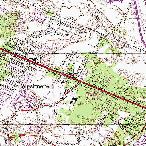 Topographic Map of Westmere Fire District 9, NY