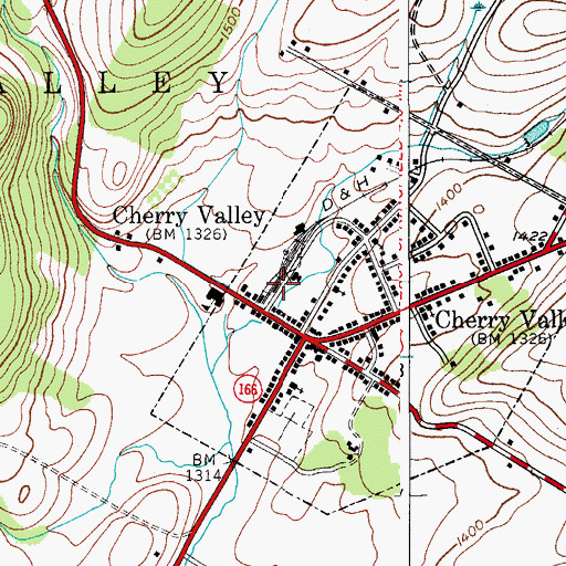 Topographic Map of Cherry Valley Fire District, NY