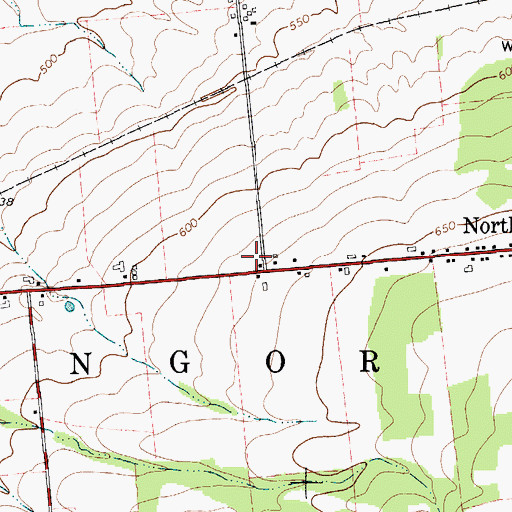 Topographic Map of Bangor Fire Department, NY