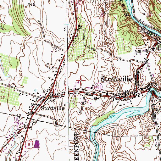 Topographic Map of Stottville Fire Department, NY