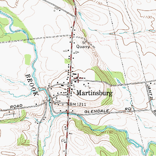 Topographic Map of Martinsburg Volunteer Fire Department, NY