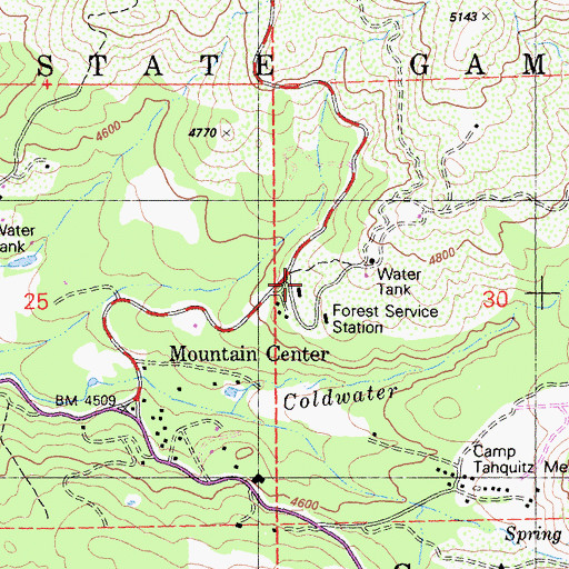 Topographic Map of Keenwild Station, CA
