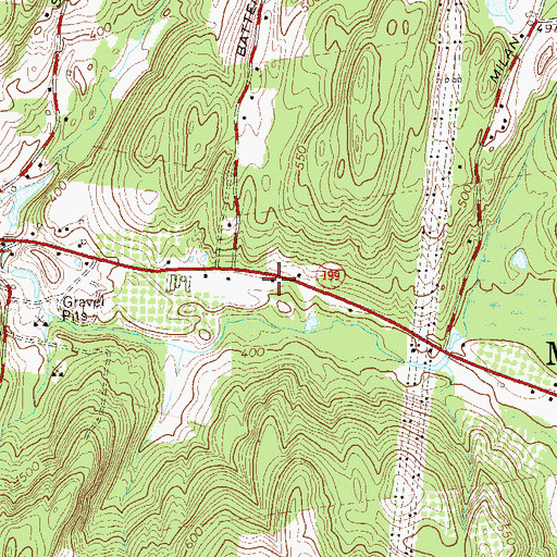 Topographic Map of Milan Fire Department Station 2, NY