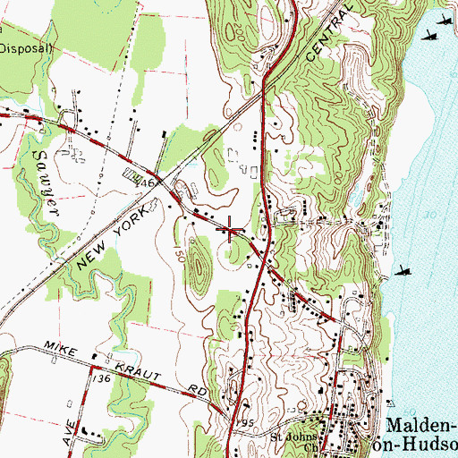 Topographic Map of Malden West Camp Fire District Malden Station, NY