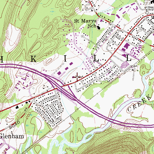 Topographic Map of Rombout Volunteer Fire Company Station 1, NY