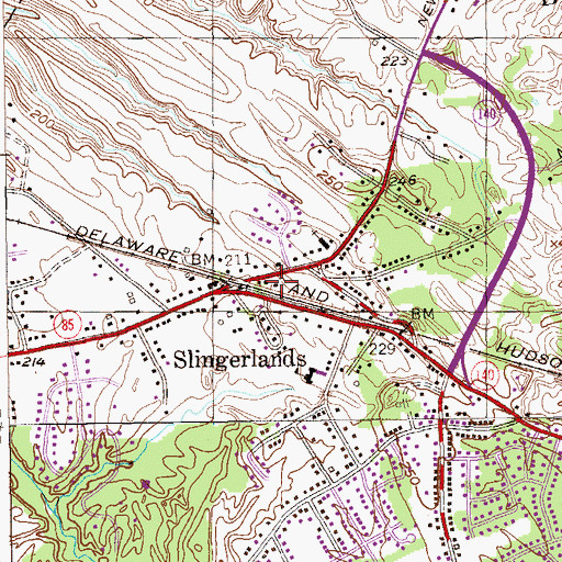 Topographic Map of Slingerlands Fire Department, NY