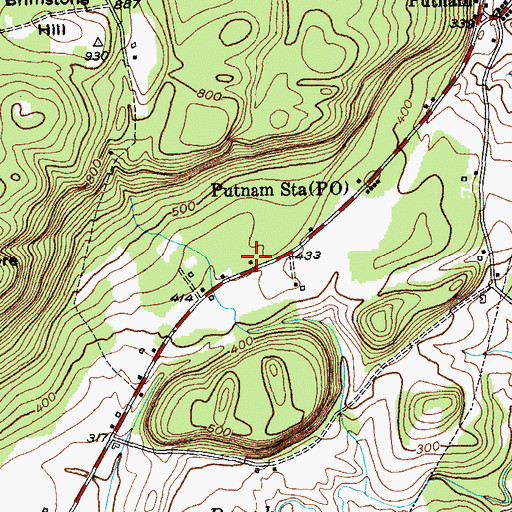 Topographic Map of Putnam Volunteer Fire Company, NY