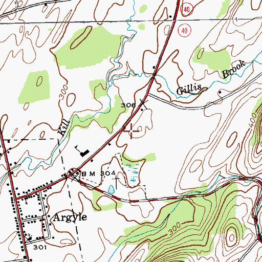 Topographic Map of Argyle Fire Rescue Department, NY