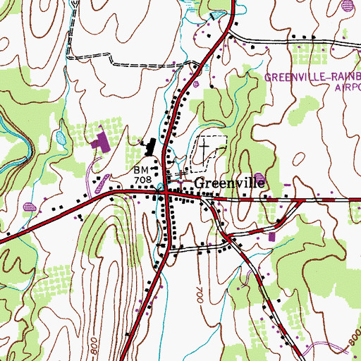 Topographic Map of Greenville Volunteer Fire Company, NY