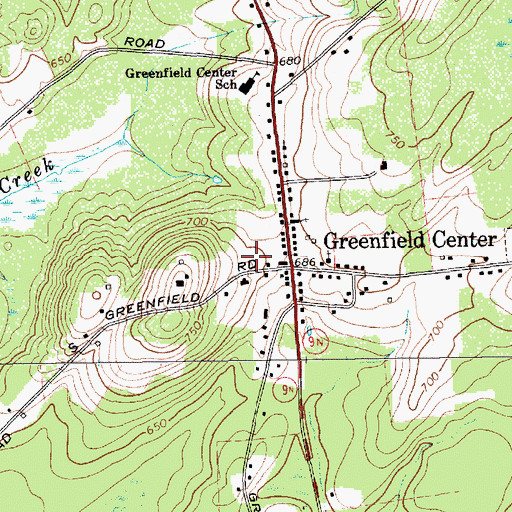 Topographic Map of Greenfield Center Volunteer Fire Company 1, NY