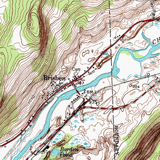 Topographic Map of Brisben Fire Department House, NY