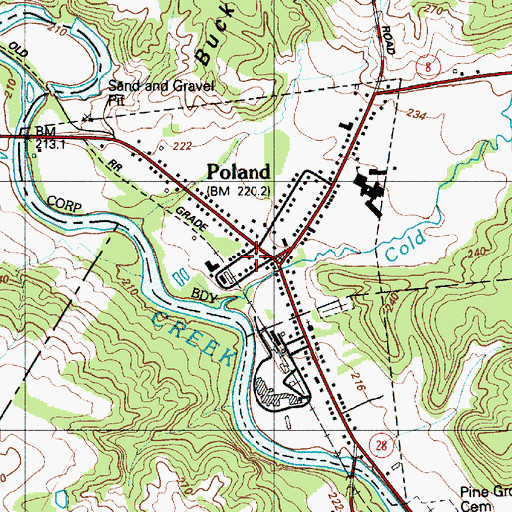 Topographic Map of Poland Volunteer Fire Department, NY