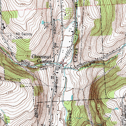 Topographic Map of Choconut Center Volunteer Fire Company, NY