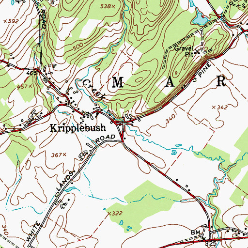 Topographic Map of Kripplebush - Lyonsville Fire Company, NY