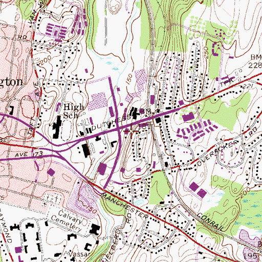 Topographic Map of Arlington Fire District Headquarters and Engine Company 1, NY