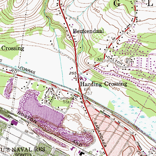 Topographic Map of Beukendaal Volunteer Fire Department, NY