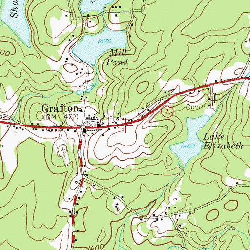 Topographic Map of Grafton Volunteer Fire Company, NY