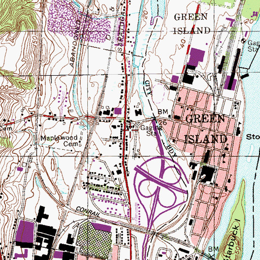 Topographic Map of Maplewood Volunteer Fire Department, NY