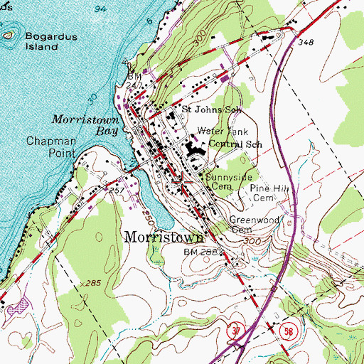 Topographic Map of Brier Hill Fire Department, NY