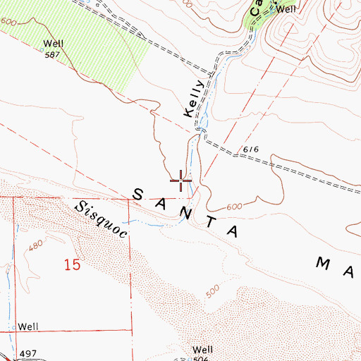 Topographic Map of Kelly Canyon, CA