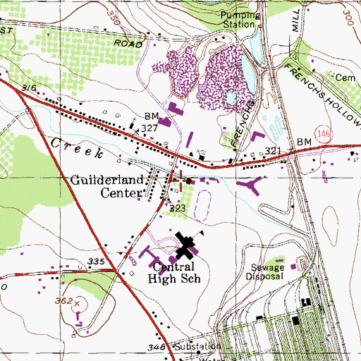Topographic Map of Guilderland Center Fire Department, NY