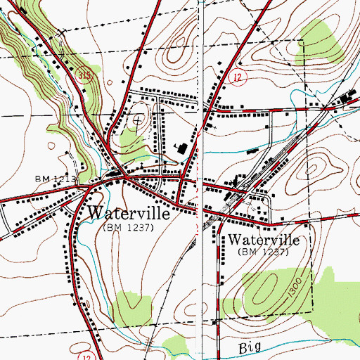 Topographic Map of Waterville Volunteer Fire Department Engine House, NY