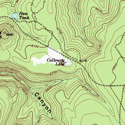 Topographic Map of Calloway Lake, AZ