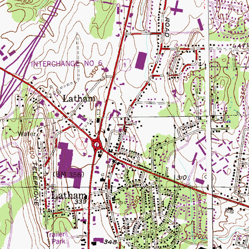 Topographic Map of Latham Fire Department Station 1, NY