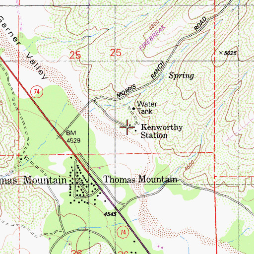 Topographic Map of Ken Wortity Station, CA