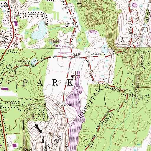 Topographic Map of Dutchess County Emergency Response, NY