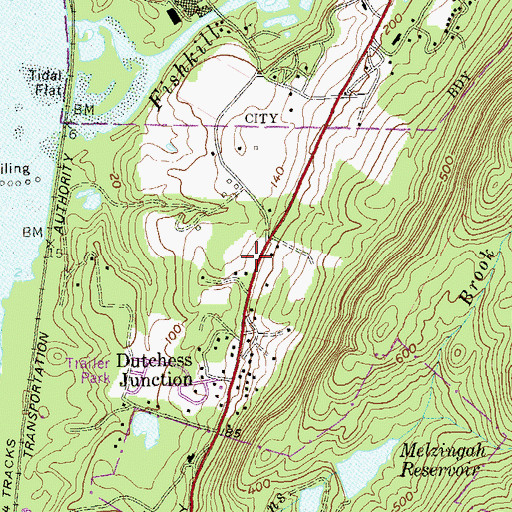 Topographic Map of Dutchess Junction Fire Company, NY